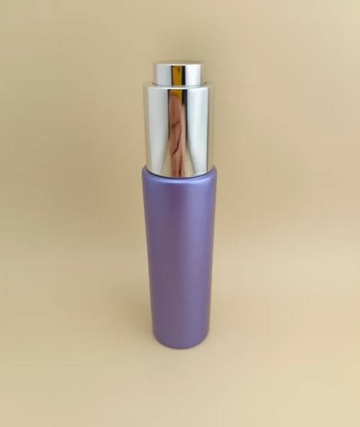 Flacon compte-gouttes long rond lisse violet au design délicat K-GBL30 pour essence