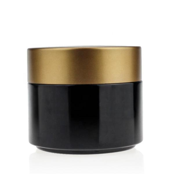 O costume cosmético de vidro preto reciclado impermeável dos frascos 100g imprimiu privado