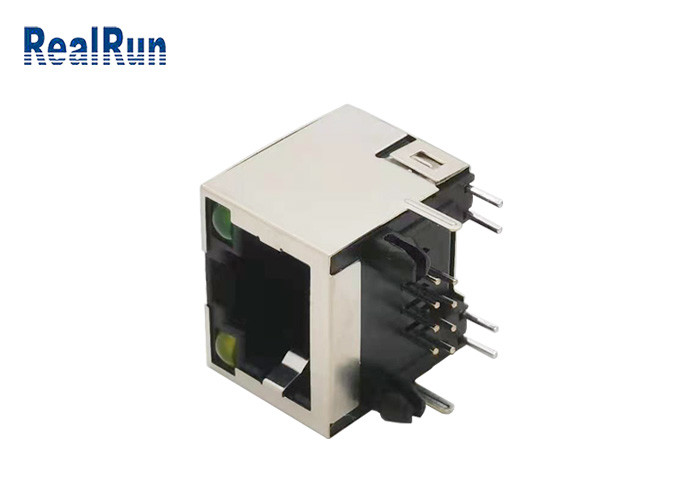 Разъем-розетка RJ45 PBT PA46 8P8C модульная с экраном металла