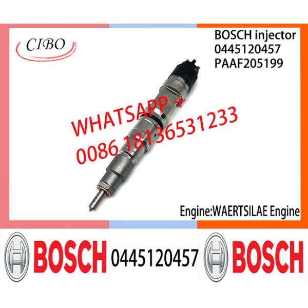 Conjunto original 0445120457 PAAF205199 do injetor de combustível diesel de BOSCH 0445120457 para o motor de WAERTSILAE