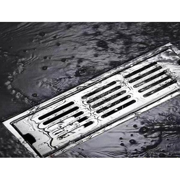 Brush Polishing Floor Drain SS 304 Linear Rectangular Shape For Bathrooms