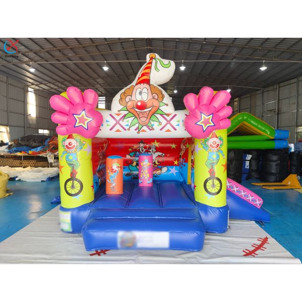 Small Size Carnival Jumping Castle Clown Themed Inflatable Bounce House For Kids