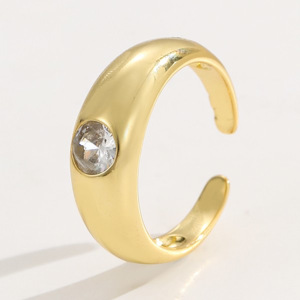 Clear Emerald CZ 14K Gold Plated Adjustable Dubai Gold Star Finger Rings Jewelry Designs for Women Gift