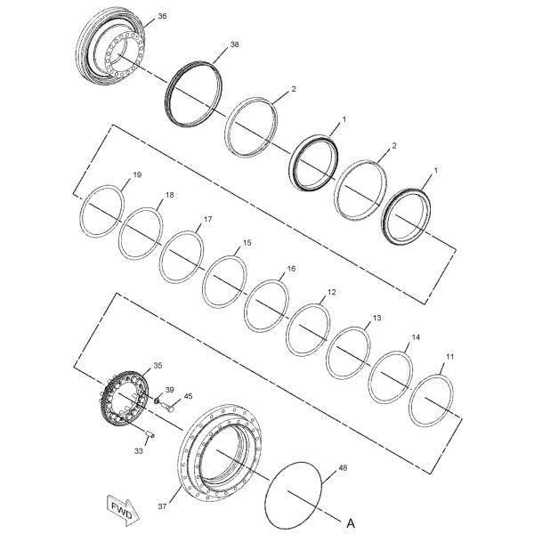 E345D 345D E349D  Excavator Travel Gearbox 227-6045 227-6044
