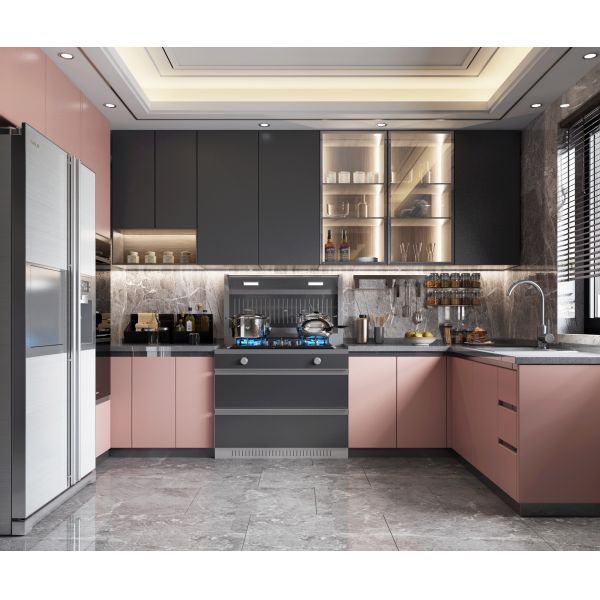 Modern Design High Gloss Kitchen Cabinet RTA Complete Set MDF Carcase