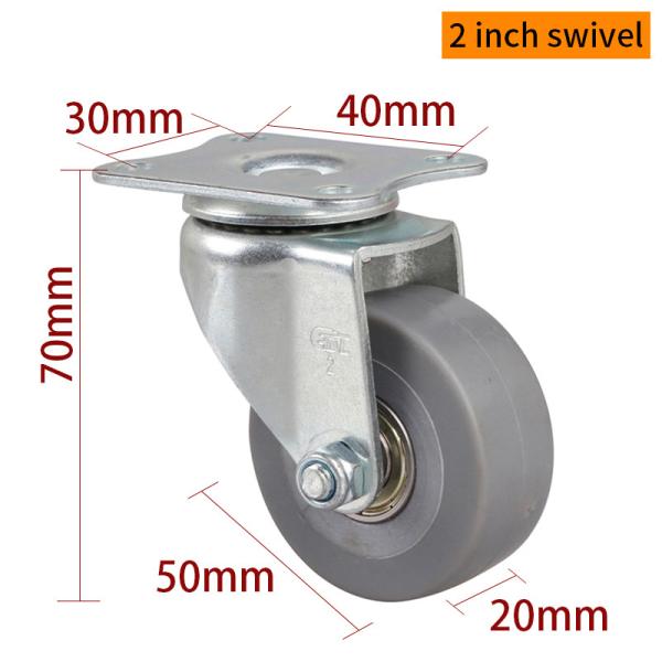 35kg 2 Inch Swivel Caster Wheels Mini 50mm Castor Wheels 262P-56