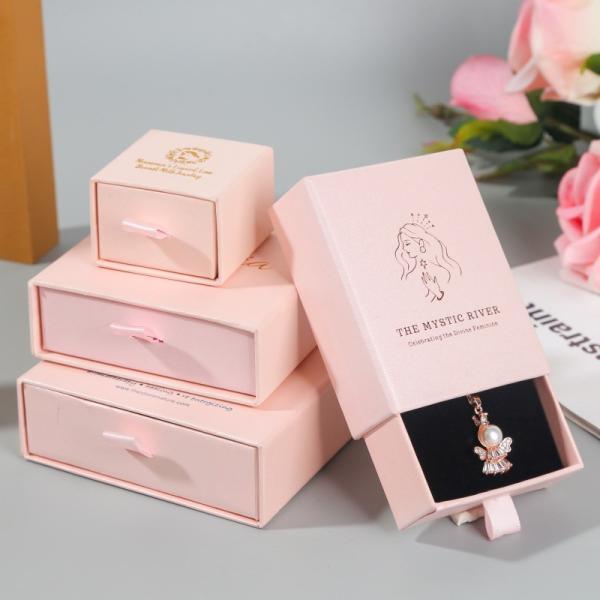 Cardboard Fancy Jewelry Packaging Gift Box Ring Sliding Drawer Paper For Wedding