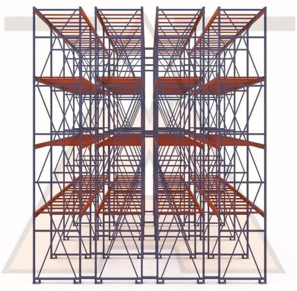 Heavy Duty Double Deep Pallet Rack  Steel Industrial Pallet Shelves For Warehouse