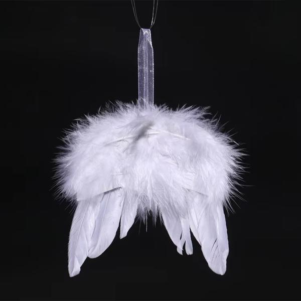 Sublimation Blanc Plume Ange Aile Pendentif DIY Cadeau Xmas Ornement de fête de mariage