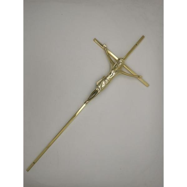 Metal Funeral Catholic Casket Crucifix 8mm Cross With Aluminum Christ