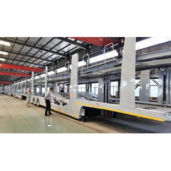 18t-28t Peso de carga Furgoneta tipo 2 Suspensión aérea del eje 8 Remolque de automóvil para transporte de tractores