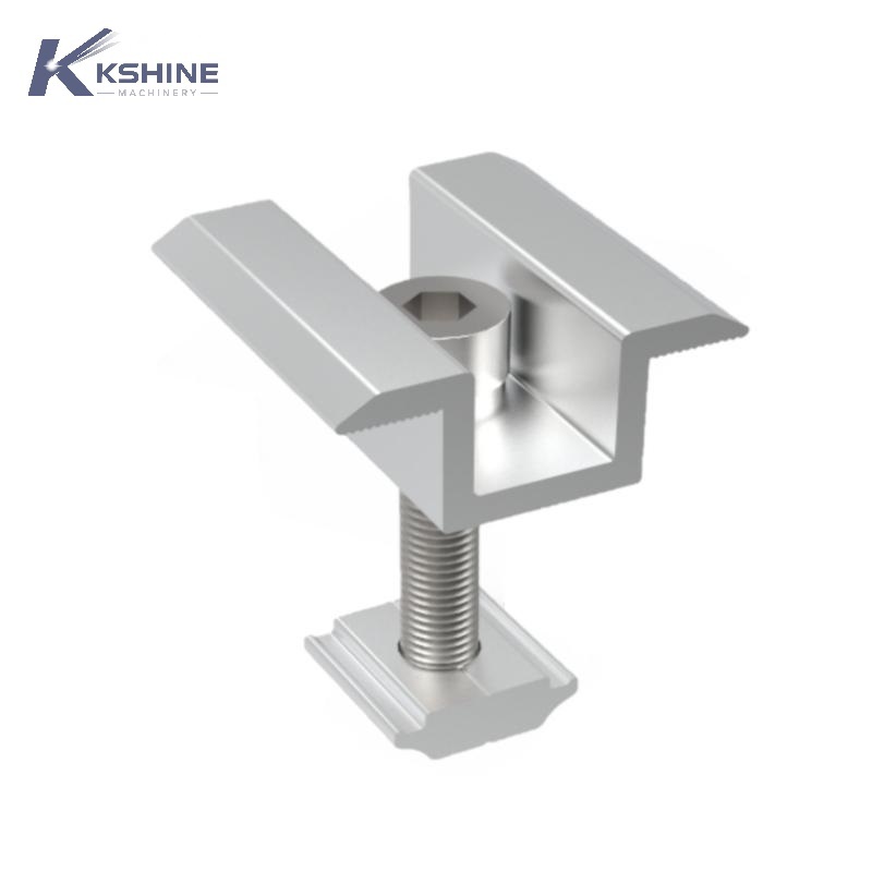Custom AL6005-T5 Anodized Aluminum Solar Panel Mid Clamp with SUS304 Bolt for Rooftop and Ground PV Module Mounting Systems