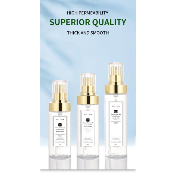 Factory price high quality transparent gold pump lotion body cleanser empty bottle