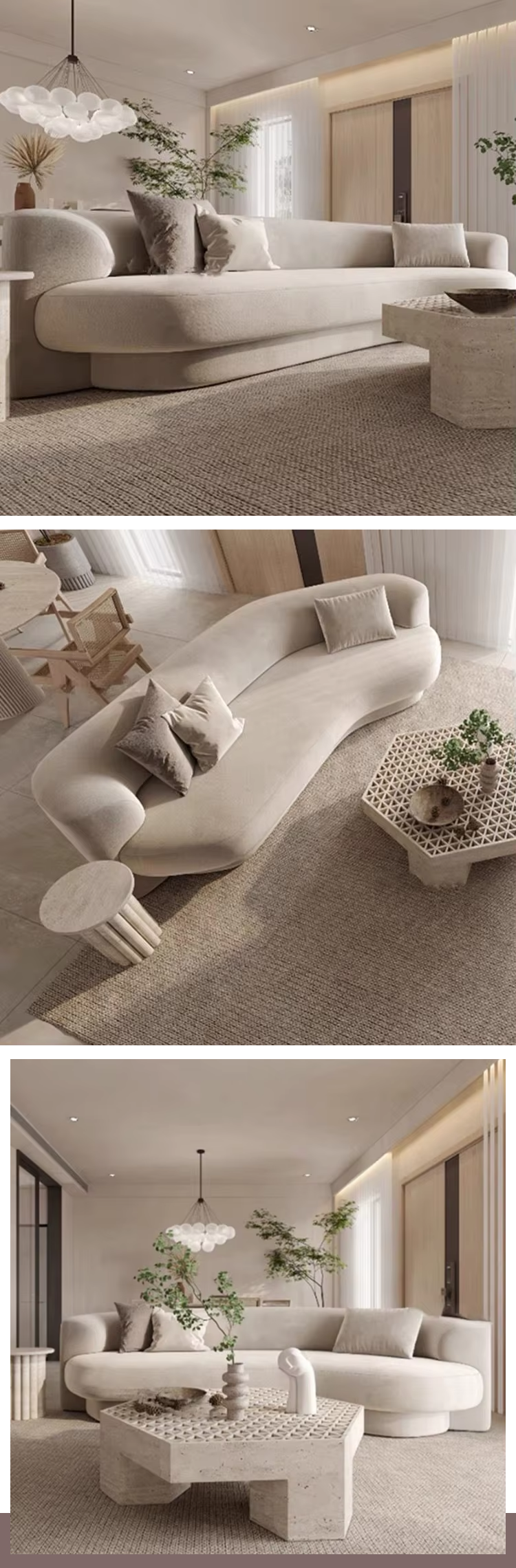 Modern Living Room Sofa Furniture Round Velvet Couches Semi Circle Sectional Sofas Luxury Curevd Sofa Set