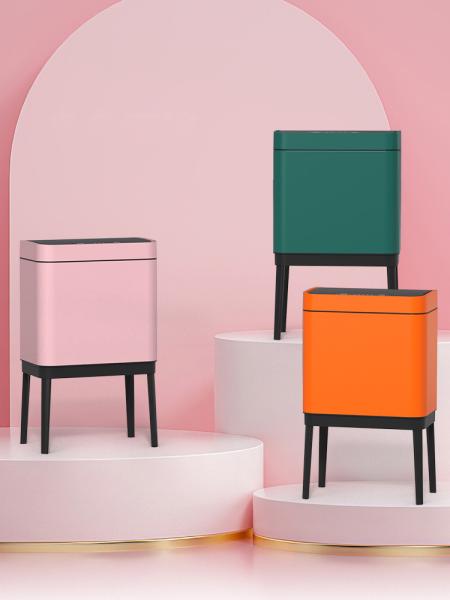Golden Trash Touchless Dustbin Automatic Sensor Trash Bin  Bin Round Stainless Steel Trash Cans