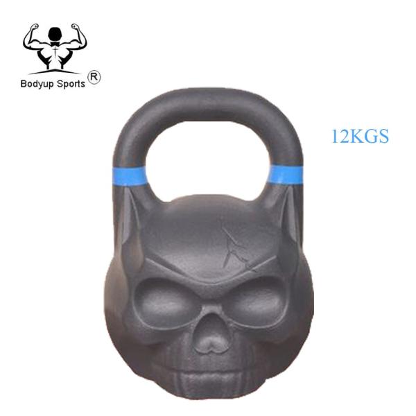 Competition Powder Painting Iron Skull Kettlebell / Power Training Skull Kettlebell