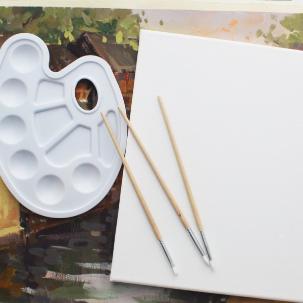 factory price 30x30cm square shape stretched canvas with wood frame