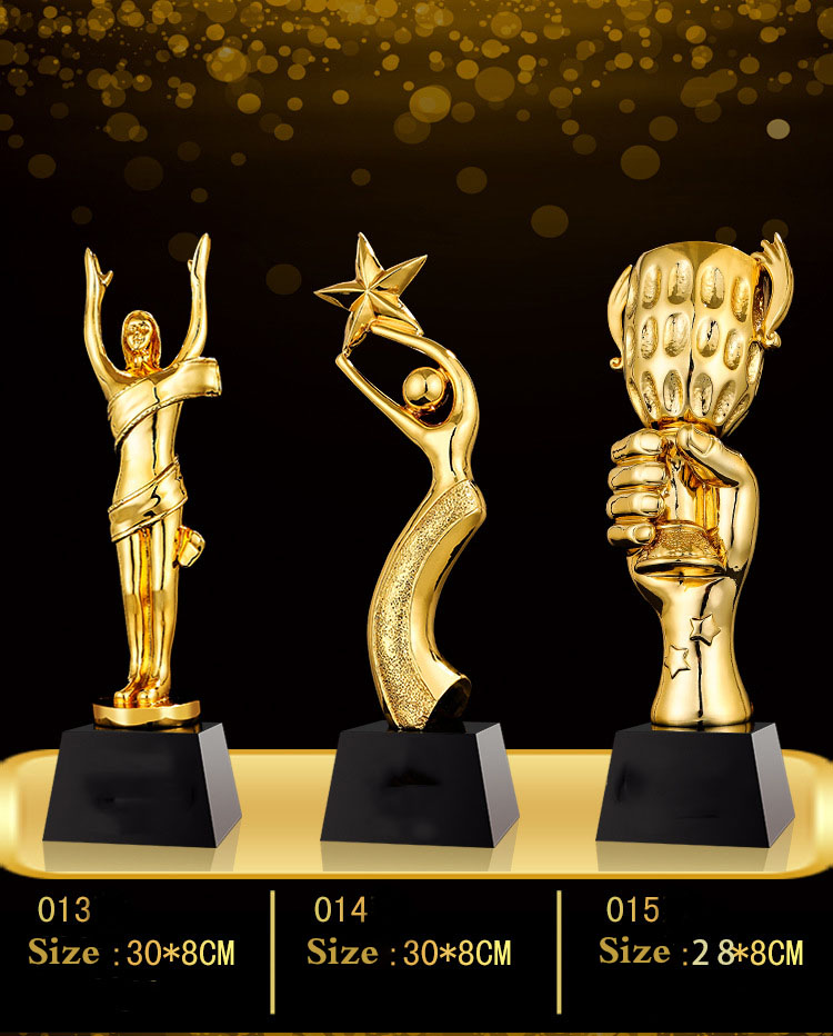Customized Logo Zinc Alloy Metal Trophy with Brushed Surface for Sports Awards and Gifts