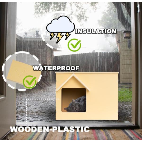 Hot Selling Outdoor Waterproof Feral Cat Shelter Wooden Stray Cat Condo Cat Houses
