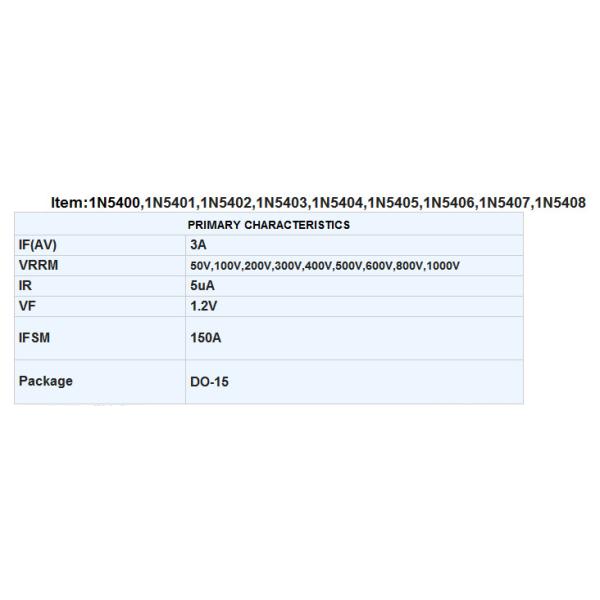 General Purpose Rectifiers Diode 3A 1n5400 Thru 1n5408 Do-27 Package