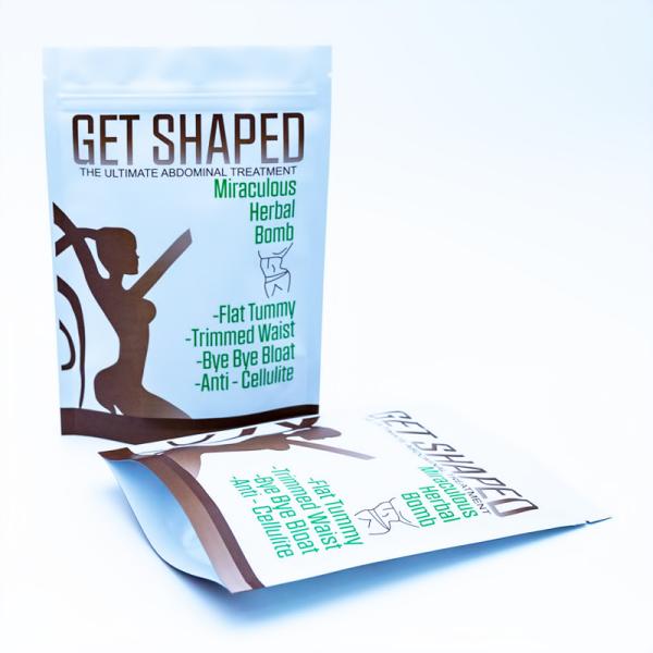 Biodegradable And Eco-Friendly Stand Up Pouches For Nutraceuticals Packaging With Reusable Zipper And Tear Notch.