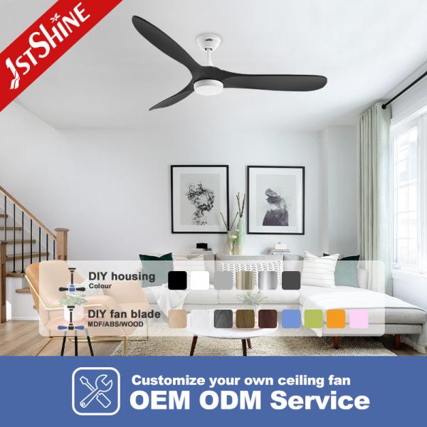 Ventilateur de plafond en bois de 60 pouces à 3 lames avec lumière pour chambre à coucher