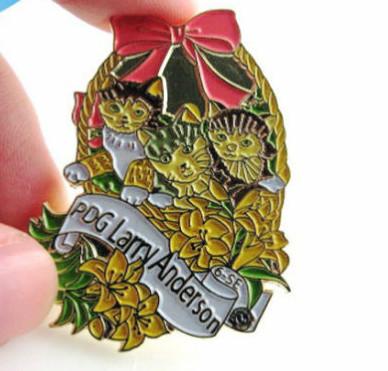 Custom Logo Fashion Metal Craft Brass Soft/Hard Enamel Badge Gold Silver Emblem Police Security Lions Flag Military Long