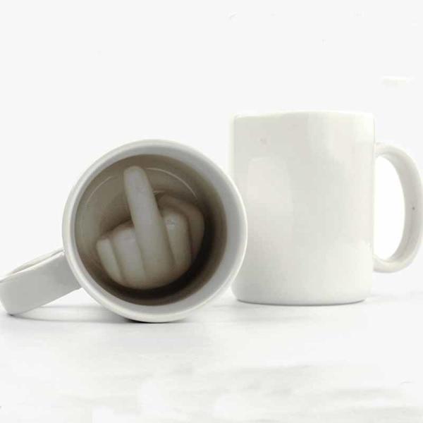 P195 Popular Up Yours Coffee Mug 350ml Funny Middle Finger Cups And 3D Style Ceramic Mugs For Coffee Tea Milk