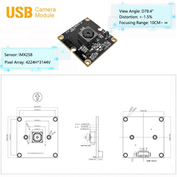 13MP sony IMX258 Mini USB Inspection Camera Module For Android