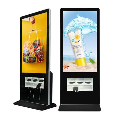 LG 55 polegadas que estão a exposição da propaganda do LCD com fio e relação sem fio de USB da estação de carregamento