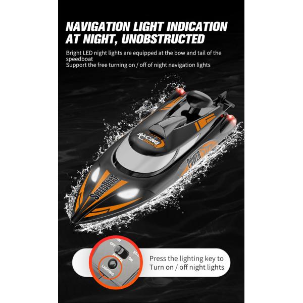 2 CHANNELS Control Electric Boat with 35km/H High Speed and Night Navigation Lights