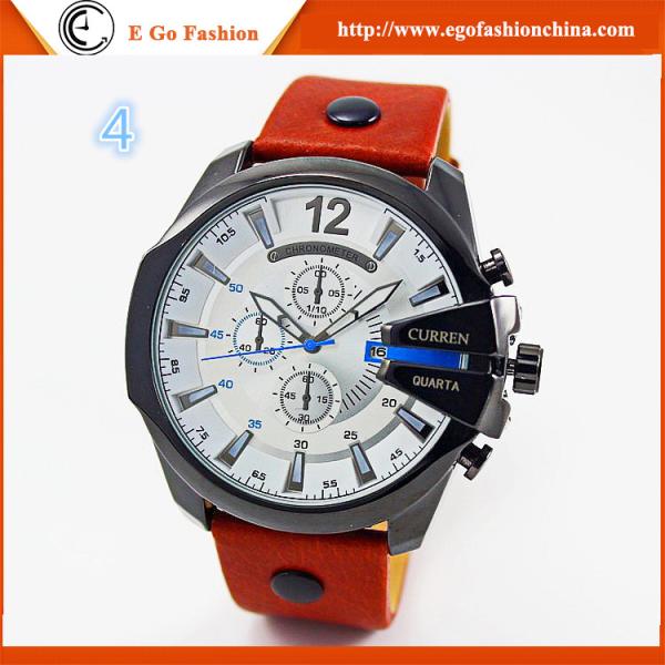 E Go Fashion China Watch Wholesale 2 Subdials Rose Gold 8176 Watch Brown Vintage Watch New
