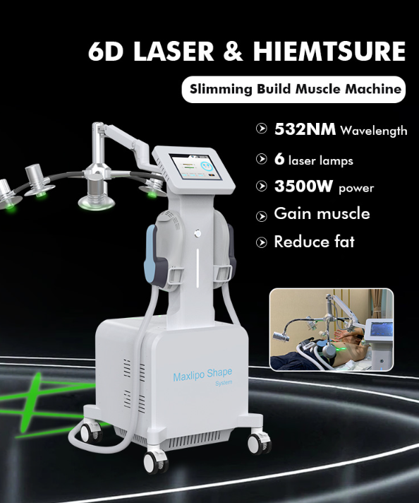 2 в 1 EMS неинвазивная 6D лазерная стройная машина 532nm 635nm холодная лазерная стройная машина