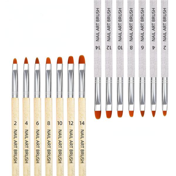 7pcs/set Nail Art Brush Pen for Light Therapy Phototherapy Painting Drawing Tool
