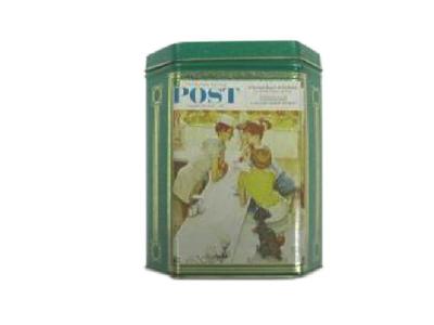 Metal Candy Storage Box , Hexagon Shaped Boxes For Tea Storage Color Printing