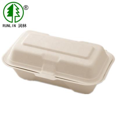 Da caixa branca da parte superior do bagaço da fibra de planta recipientes de alimento Microwavable biodegradáveis
