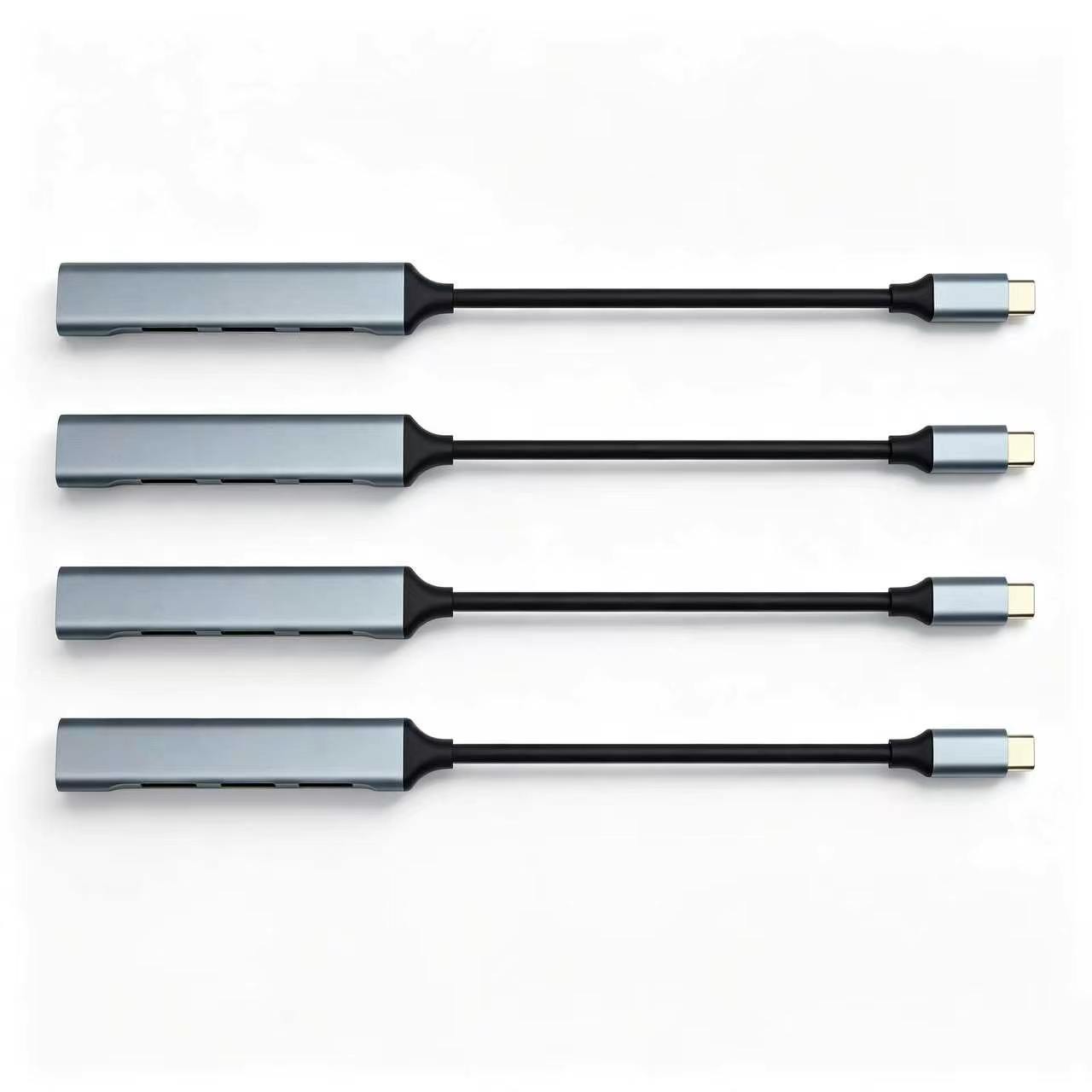 4 in 1 USB 3.0 Hub Sopport USB-A 5Gbps Data for Laptop