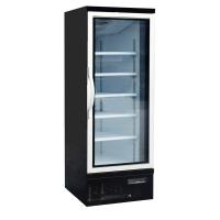 Congélateur en verre simple de porte de supermarché avec un intérieur galvanisé blanc lumineux