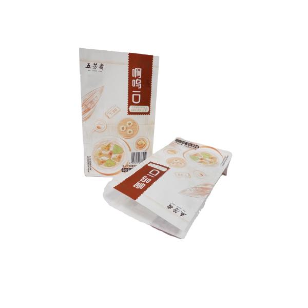 Sac imperméable à l'humidité à fond plat avec emballage transparent latéral pour aliments