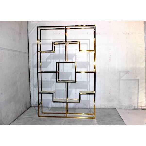 Lujo clásico de acero inoxidable del vino del estante de la luz moderna de oro del gabinete