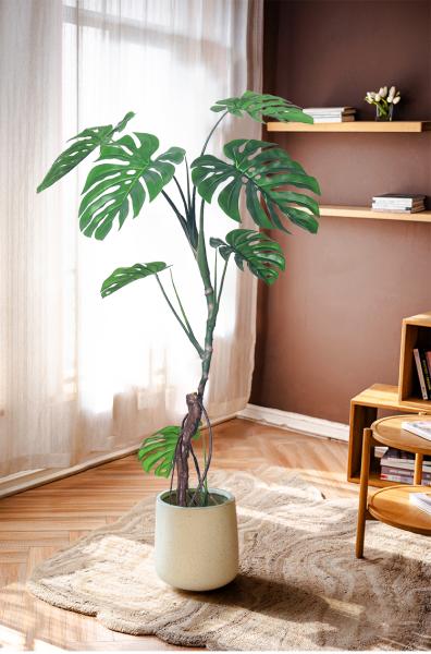 140cm/ 170cm faux monstera plant​ with Aerial Roots | Single Stem Silk Plant | Hotel Lobby Tree | Factory Direct
