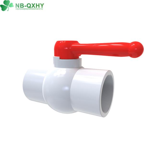 QX Customized Request Material PVC Plastic Ball Valve 8 Inch with Red Handle