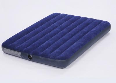 Travel Camping Low Air Mattress Blue Color Flocked Surface 13 . 6KG Gross Weight
