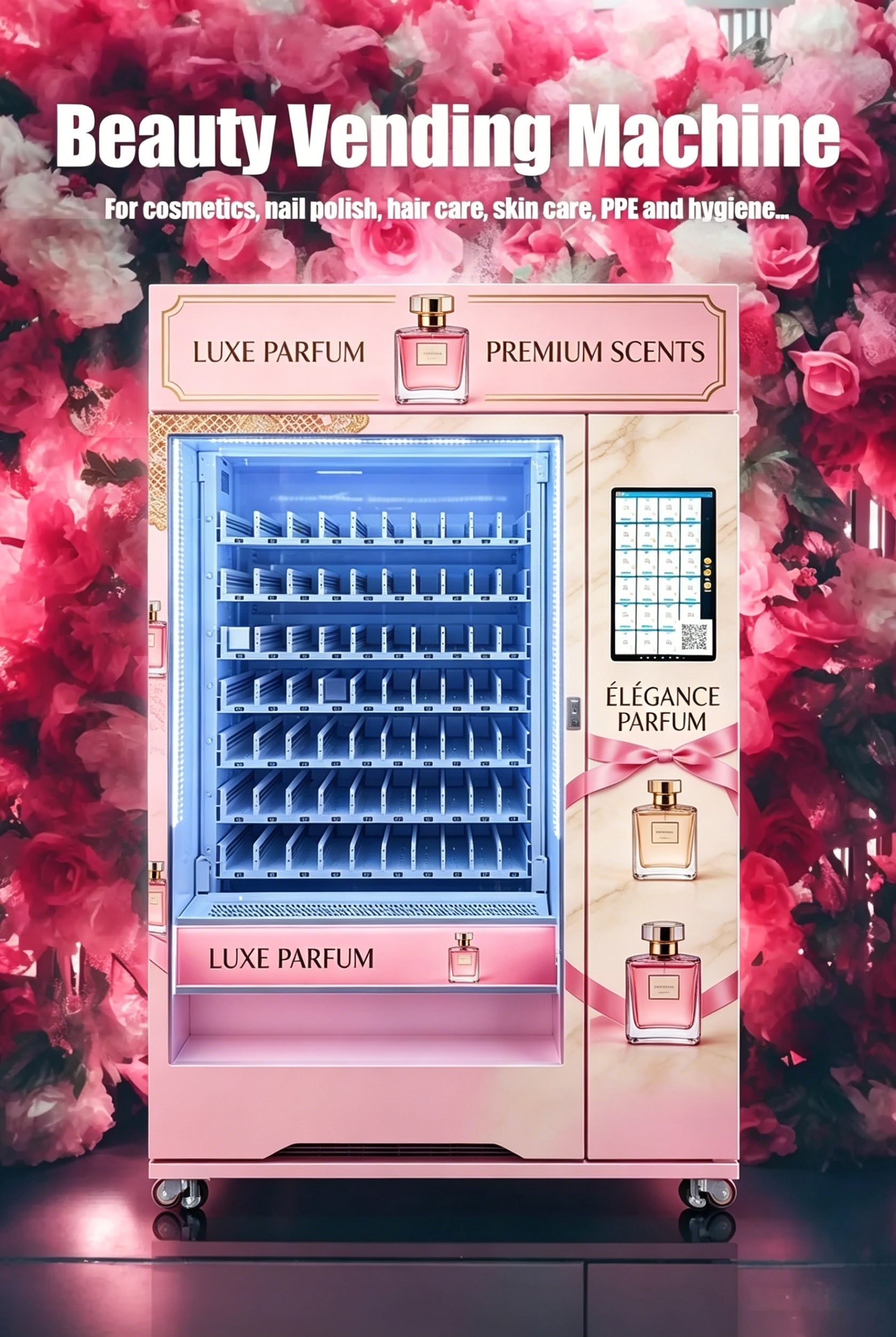 Large-Capacity Perfume Vending Machine With Conveyor Belt Elevator — Smart Fragrance Retail Solution for Shopping Malls & Airports