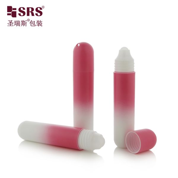 RPPG 25ml Cute Empty Green Colored Roller Bottle PP PCR Plastic Container With Plastic Roller Ball For Hair Serum