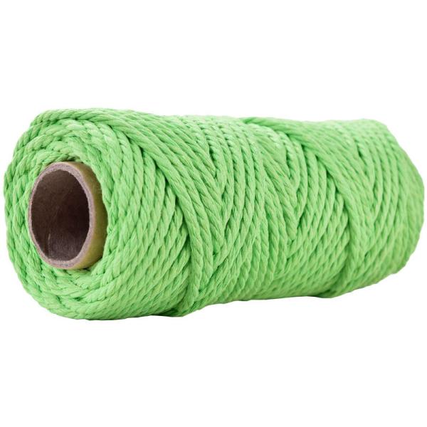 50m Corda de Macrame Rosa em Pó 5mm ISO9001 Corda de algodão rosa 3 fios
