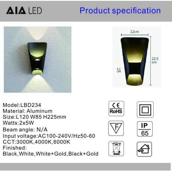 IP65 water proofing exterior wall lamps outdoor COB 6W led wall lights outside led wall lamp light fixtures