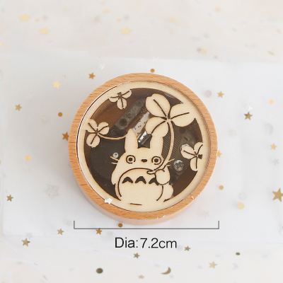 Christmas Holiday Wooden Jewelry Music Box with Silk-Screen Printing and Burned Design