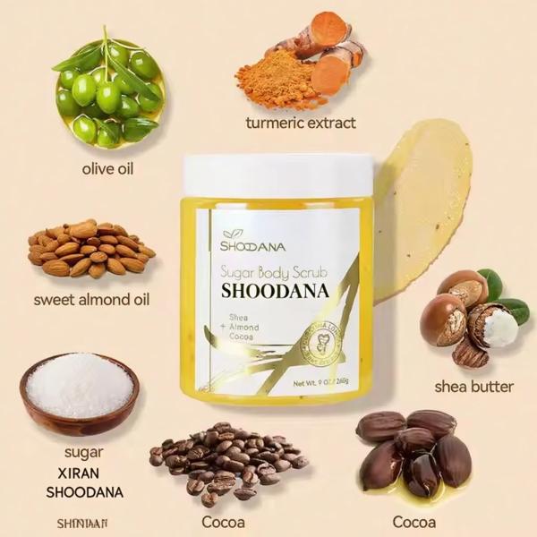 Private Label Body Scrub Turmeric Scrub Vegan Turmeric Vitamin C Exfoliating Skin Whitening Brightening Turmeric Face Body Scrub