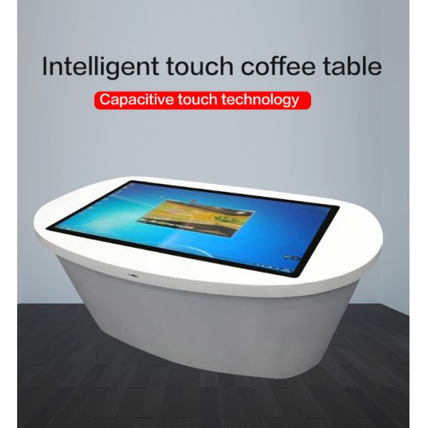 55-Inch Multifunctional Business Entertainment Exhibition Hall Capacitive Oval Smart Touch Screen Drafting Table